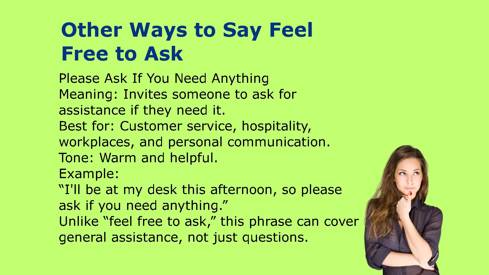 Other Ways to Say Feel Free to Ask