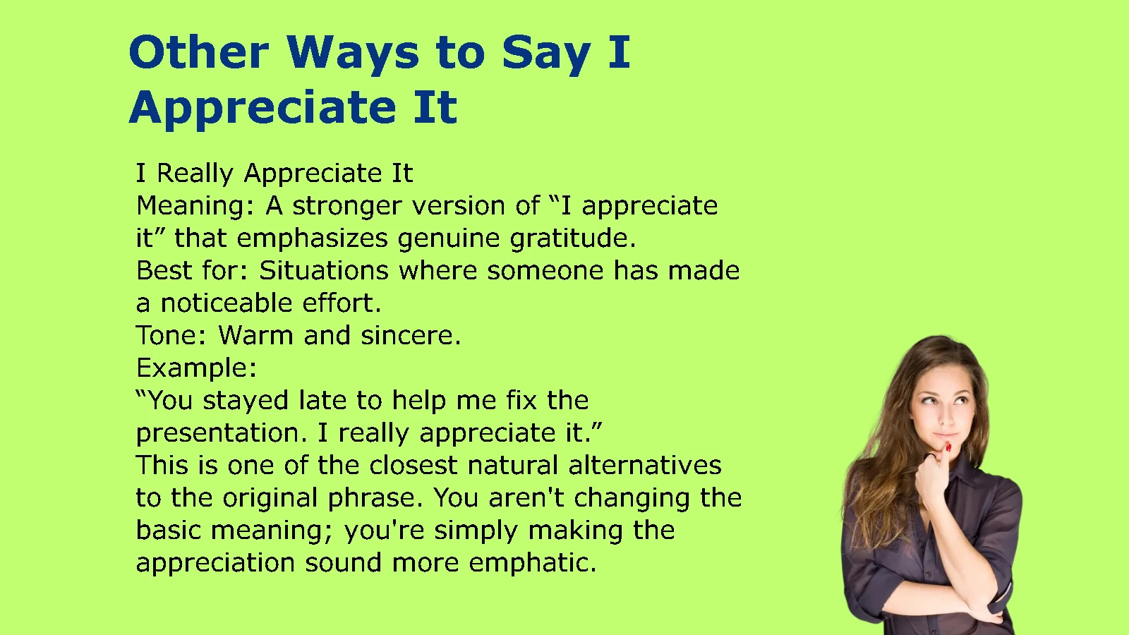 Other Ways to Say I Appreciate It