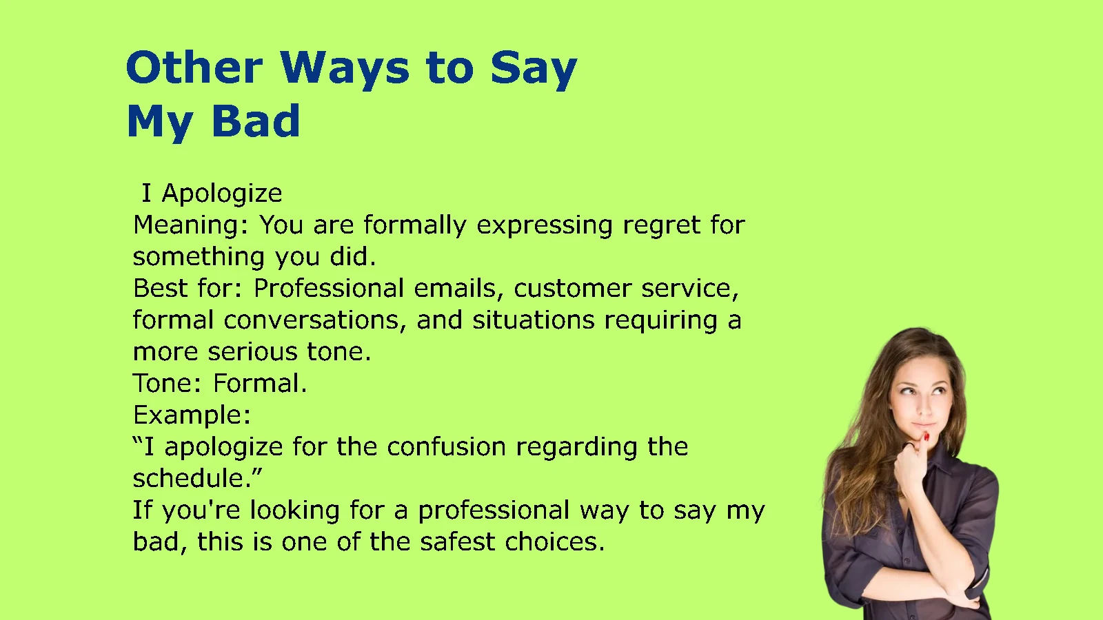 Other Ways to Say My Bad