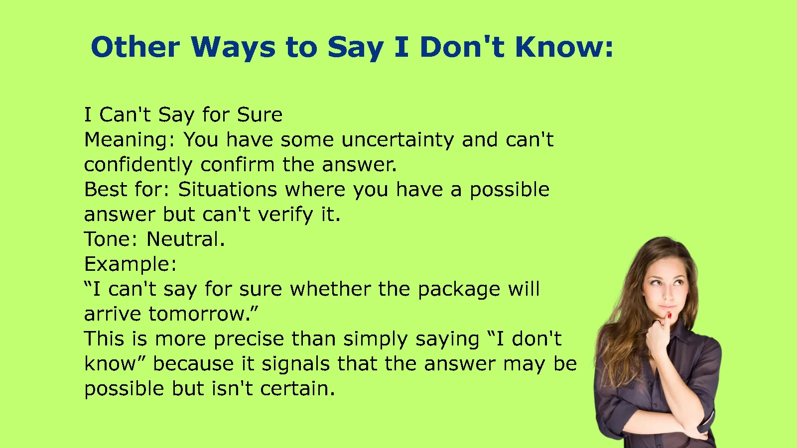 Other Ways to Say I Don't Know