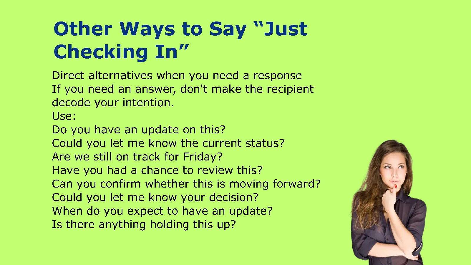 Other Ways to Say “Just Checking In”