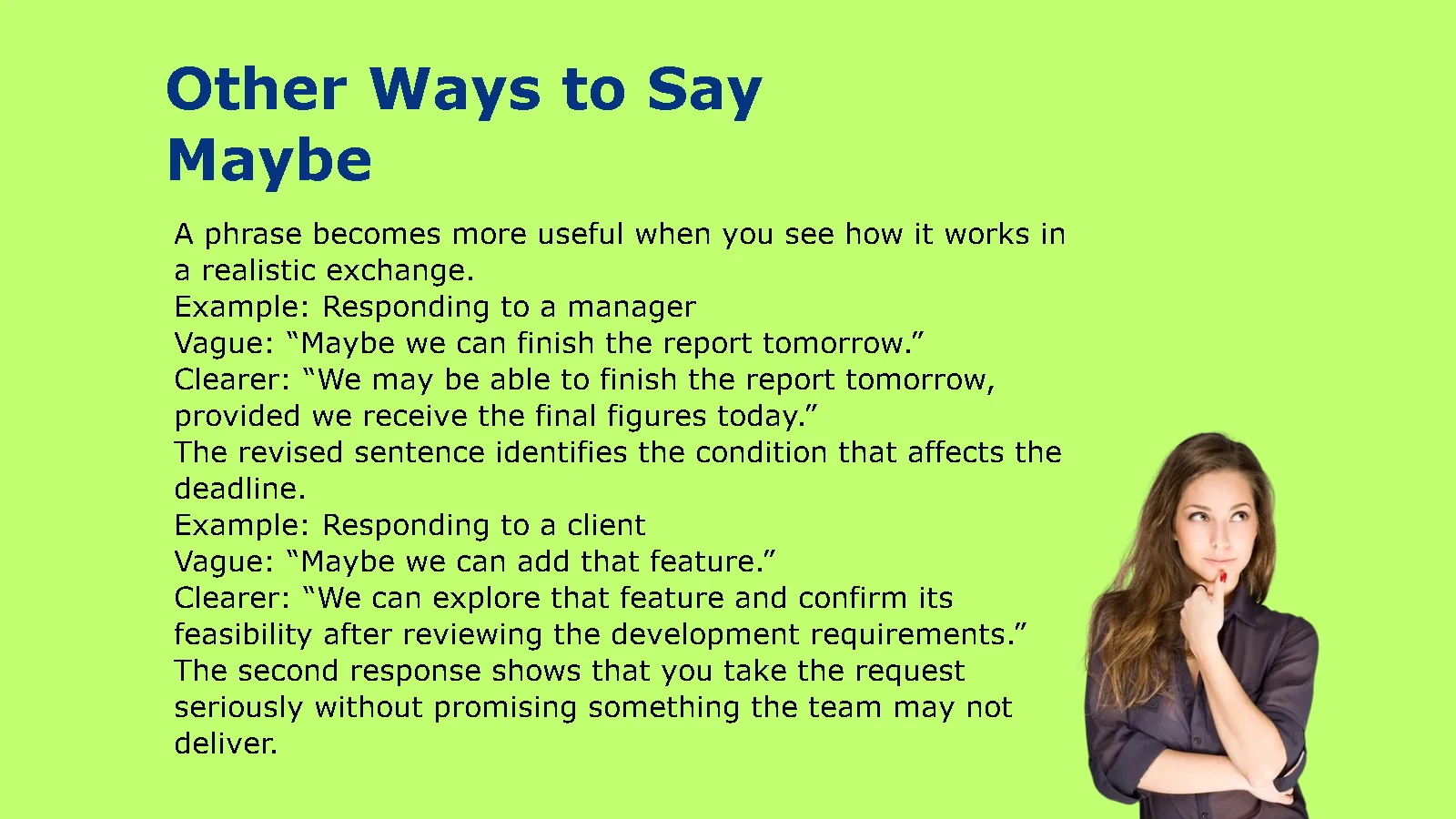 Other Ways to Say Maybe