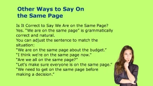 Other Ways to Say On the Same Page