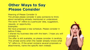 Other Ways to Say Please Consider