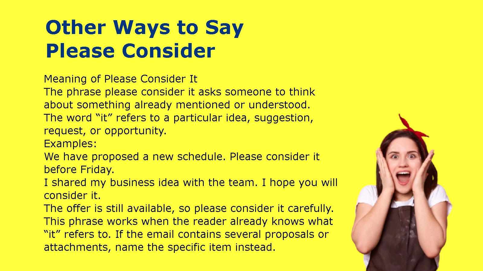 Other Ways to Say Please Consider