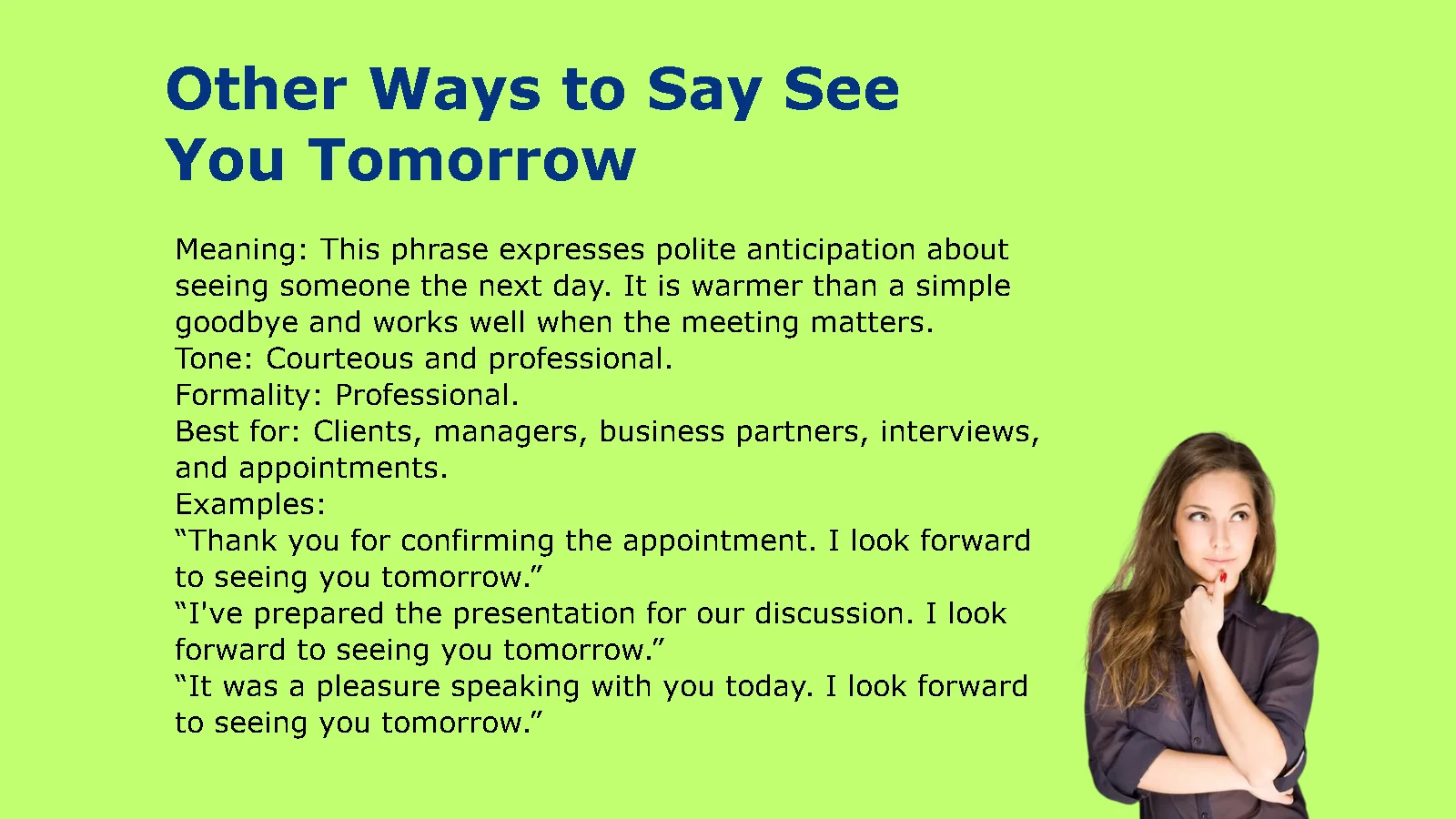 Other Ways to Say See You Tomorrow