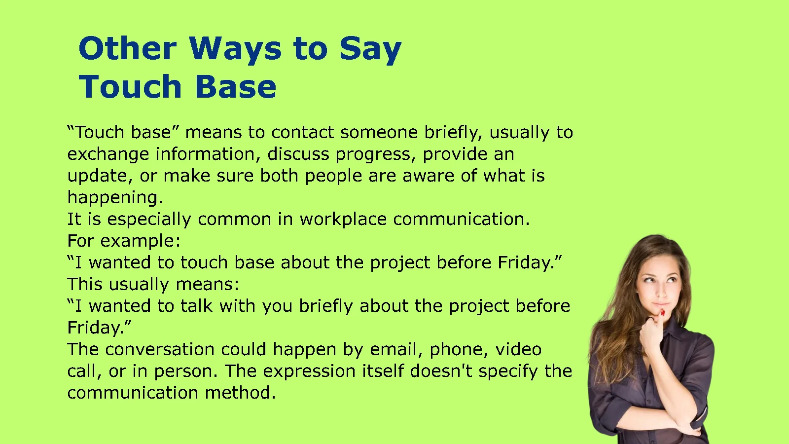 Other Ways to Say Touch Base