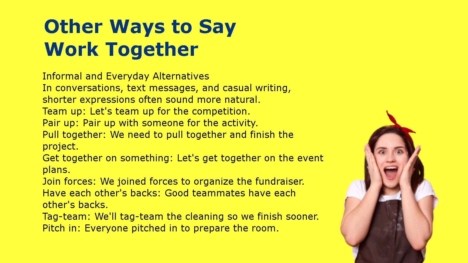 Other Ways to Say Work Together