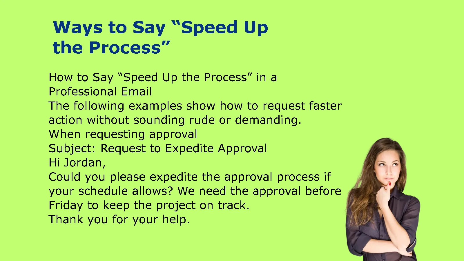 Ways to Say “Speed Up the Process”